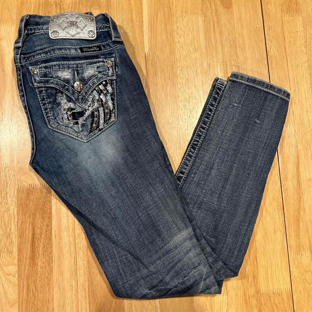 Miss Me Distressed skinny Bling Jeans